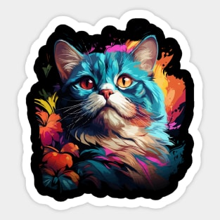 Exotic Shorthair Rainbow Sticker